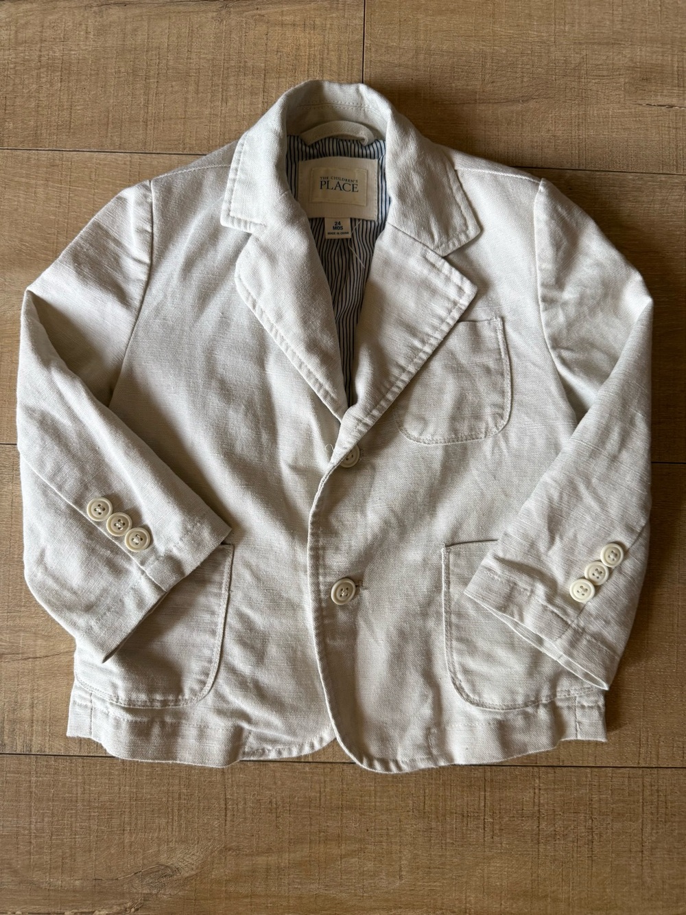 The Children's Place linen blend blazer 2 button party wedding guest size 24 mo